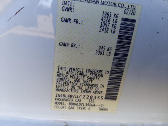 Photo 10 from auction – 2020 NISSAN ALTIMA S with VIN 1N4BL4BV1LC228355