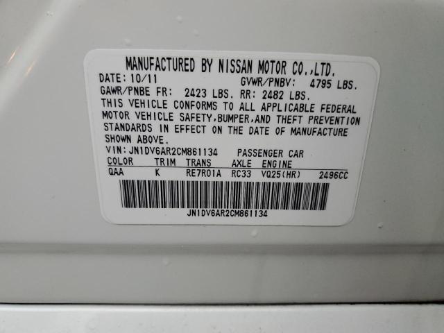 Photo 10 from auction – 2012 INFINITI G25 with VIN JN1DV6AR2CM861134