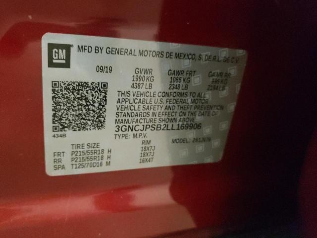 Photo 10 from auction – 2020 CHEVROLET TRAX 1LT with VIN 3GNCJPSB2LL169906