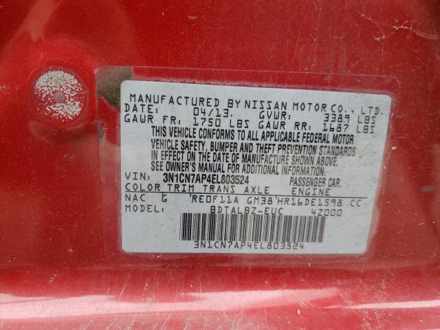 Photo 10 from auction – 2014 NISSAN VERSA S with VIN 3N1CN7AP4EL803524
