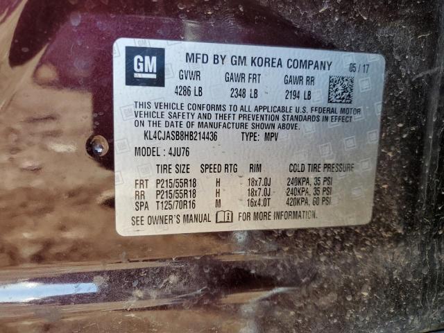 Photo 10 from auction – 2017 BUICK ENCORE PRE with VIN KL4CJASB8HB214436