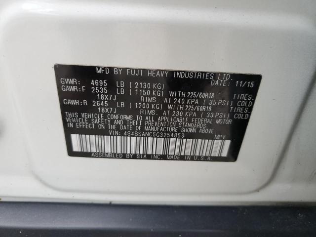 Photo 10 from auction – 2016 SUBARU OUTBACK 2. with VIN 4S4BSANC5G3254853