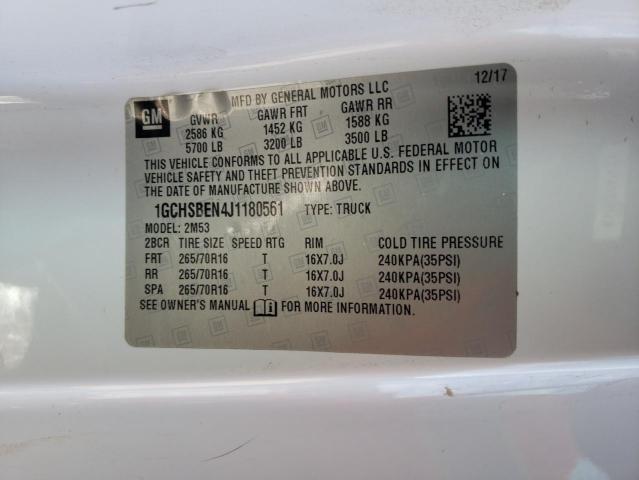 Photo 10 from auction – 2018 CHEVROLET COLORADO with VIN 1GCHSBEN4J1180561