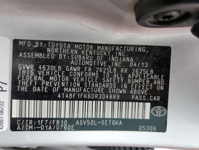 Photo 10 from auction – 2013 TOYOTA CAMRY L with VIN 4T4BF1FK6DR304889