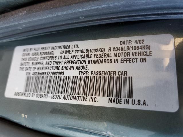 Photo 10 from auction – 2002 SUBARU LEGACY OUT with VIN 4S3BH686X27662093