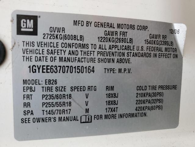 Photo 10 from auction – 2007 CADILLAC SRX with VIN 1GYEE637070150164