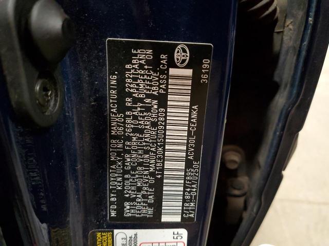Photo 10 from auction – 2005 TOYOTA CAMRY LE with VIN 4T1BE30K15U092809