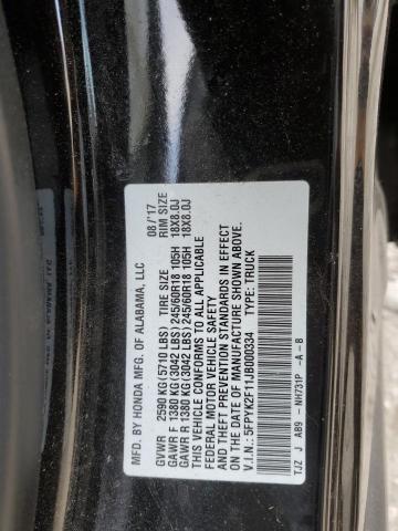 Photo 10 from auction – 2018 HONDA RIDGELINE with VIN 5FPYK2F11JB000334