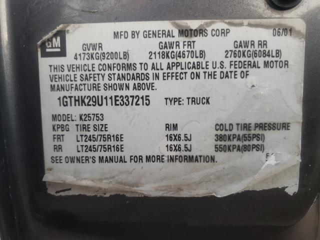 Photo 10 from auction – 2001 GMC SIERRA K25 with VIN 1GTHK29U11E337215
