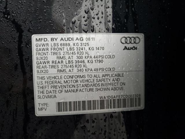Photo 10 from auction – 2012 AUDI Q7 PRESTIG with VIN WA1DGAFE7CD002308