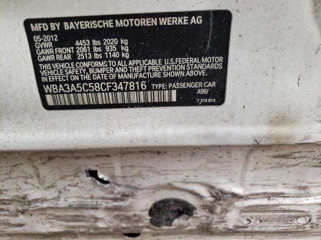 Photo 10 from auction – 2012 BMW 328 I with VIN WBA3A5C58CF347816