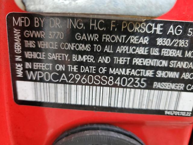 Photo 10 from auction – 1995 PORSCHE 968 with VIN WP0CA2960SS840235