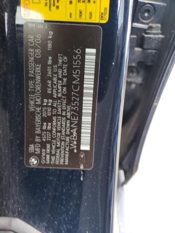 Photo 10 from auction – 2007 BMW 530 I with VIN WBANE73527CM51556