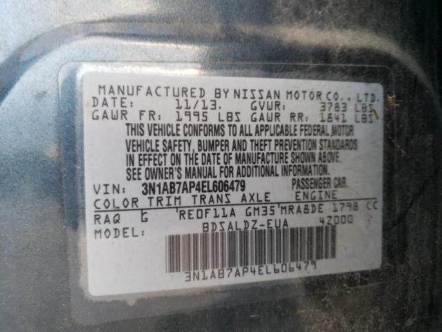 Photo 10 from auction – 2014 NISSAN SENTRA S with VIN 3N1AB7AP4EL606479