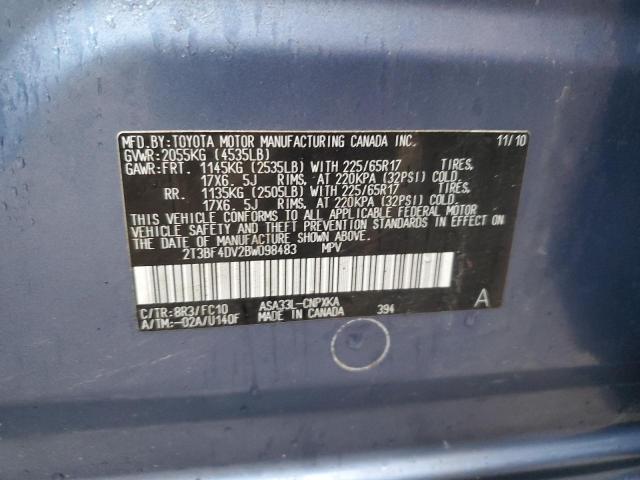 Photo 10 from auction – 2011 TOYOTA RAV4 with VIN 2T3BF4DV2BW098483