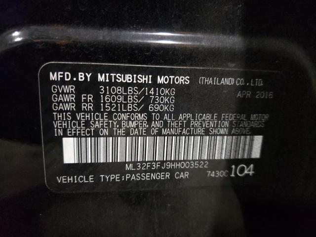 Photo 10 from auction – 2017 MITSUBISHI MIRAGE G4 with VIN ML32F3FJ9HH003522