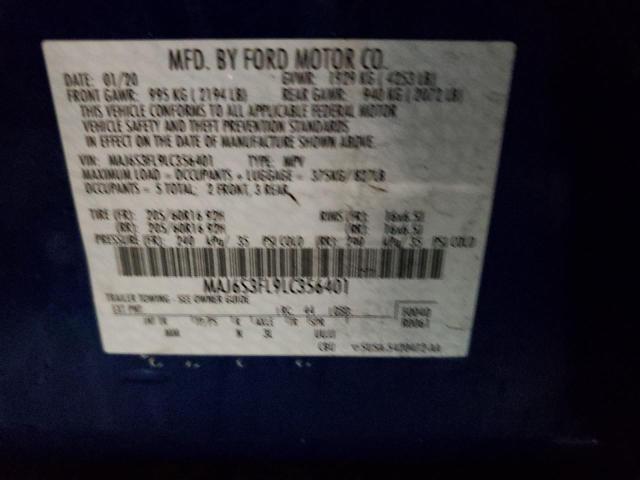 Photo 10 from auction – 2020 FORD ECOSPORT S with VIN MAJ6S3FL9LC356401