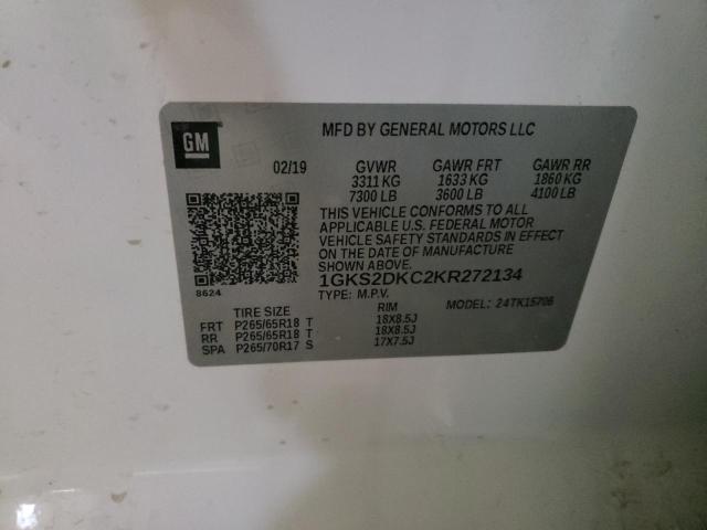 Photo 10 from auction – 2019 GMC YUKON SLT with VIN 1GKS2DKC2KR272134