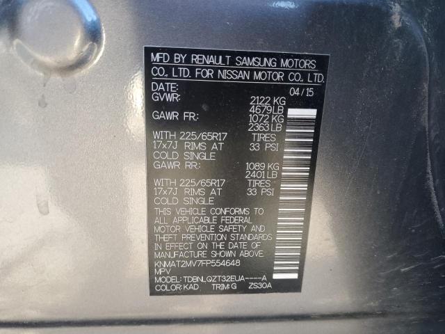 Photo 10 from auction – 2015 NISSAN ROGUE S with VIN KNMAT2MV7FP554648