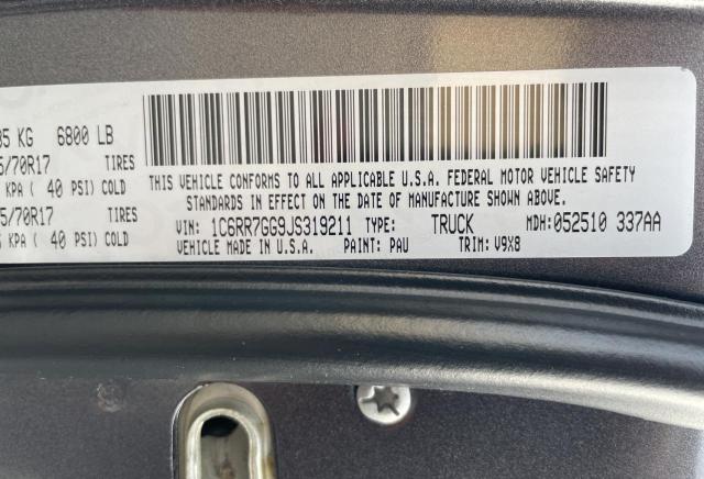 Photo 10 from auction – 2018 RAM 1500 SLT with VIN 1C6RR7GG9JS319211