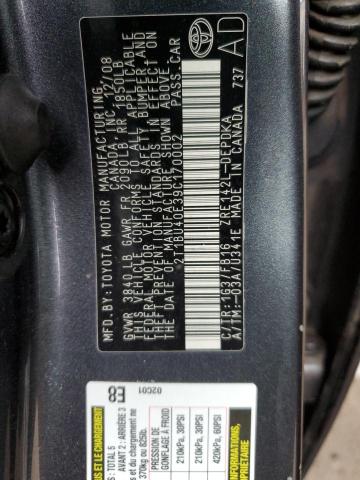 Photo 10 from auction – 2009 TOYOTA COROLLA BA with VIN 2T1BU40E39C170002