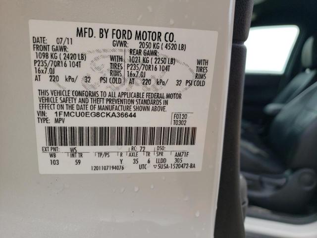 Photo 10 from auction – 2012 FORD ESCAPE LIM with VIN 1FMCU0EG8CKA36644