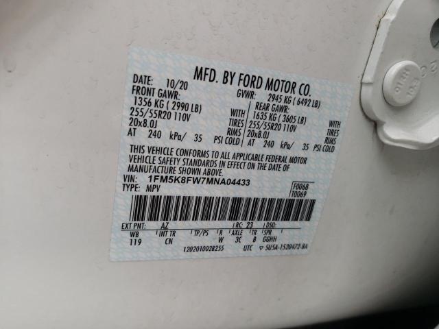 Photo 10 from auction – 2021 FORD EXPLORER L with VIN 1FM5K8FW7MNA04433
