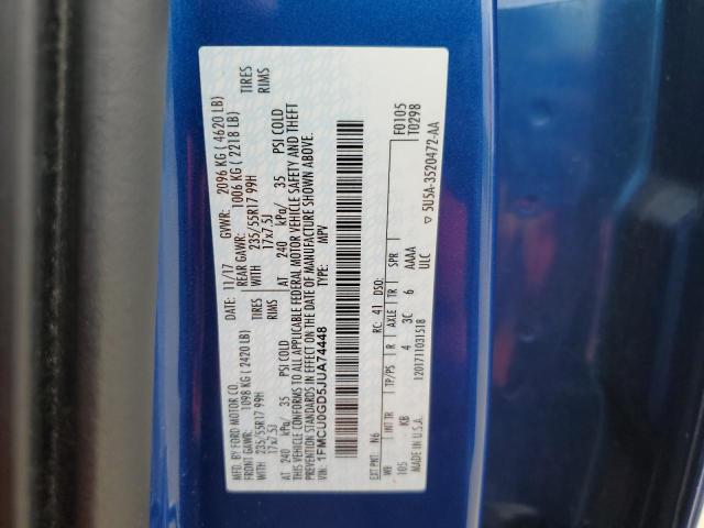 Photo 10 from auction – 2018 FORD ESCAPE SE with VIN 1FMCU0GD5JUA74448