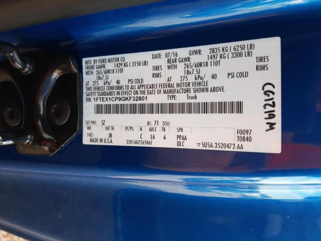 Photo 10 from auction – 2016 FORD F150 SUPER with VIN 1FTEX1CP9GKF32801