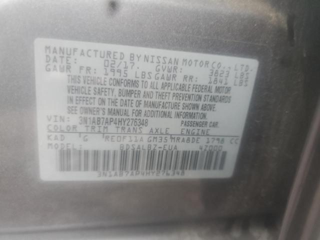Photo 10 from auction – 2017 NISSAN SENTRA S with VIN 3N1AB7AP4HY276348