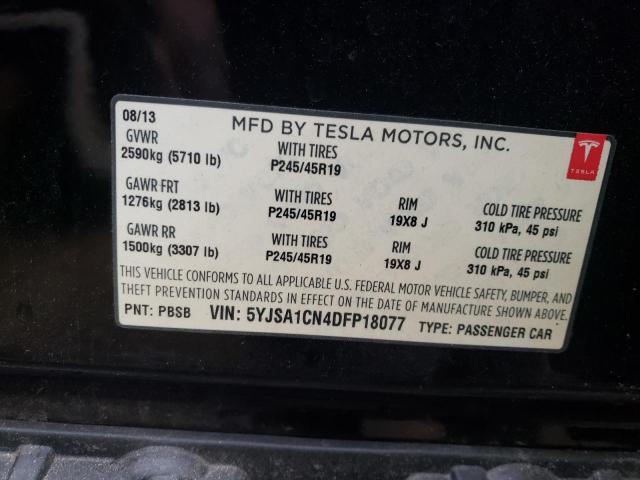 Photo 10 from auction – 2013 TESLA MODEL S with VIN 5YJSA1CN4DFP18077