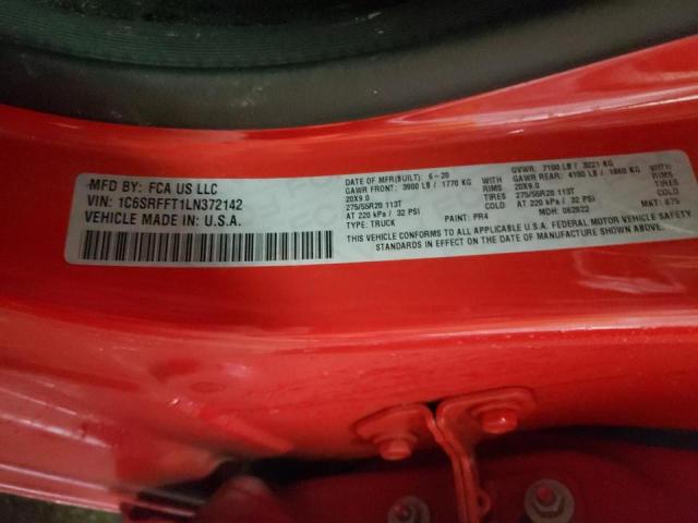 Photo 10 from auction – 2020 RAM 1500 BIG H with VIN 1C6SRFFT1LN372142