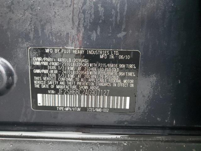 Photo 10 from auction – 2010 SUBARU FORESTER X with VIN JF2SH6BC2AG907127