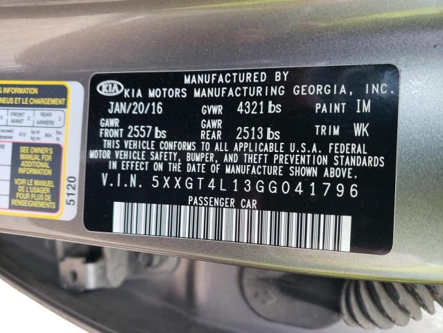 Photo 10 from auction – 2016 KIA OPTIMA LX with VIN 5XXGT4L13GG041796