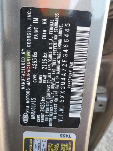 Photo 10 from auction – 2015 KIA OPTIMA LX with VIN 5XXGM4A72FG466445