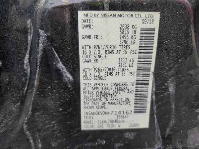 Photo 10 from auction – 2019 NISSAN FRONTIER S with VIN 1N6AD0EV0KN714162