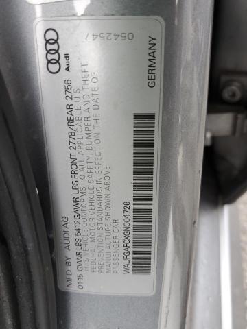 Photo 10 from auction – 2016 AUDI A6 PREMIUM with VIN WAUFGAFCXGN004726