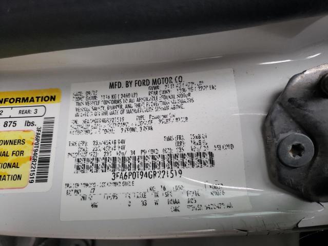 Photo 10 from auction – 2016 FORD FUSION SE with VIN 3FA6P0T94GR221519
