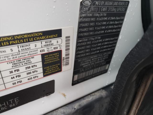 Photo 10 from auction – 2014 LAND ROVER RANGE ROVE with VIN SALGS2EF7EA137884
