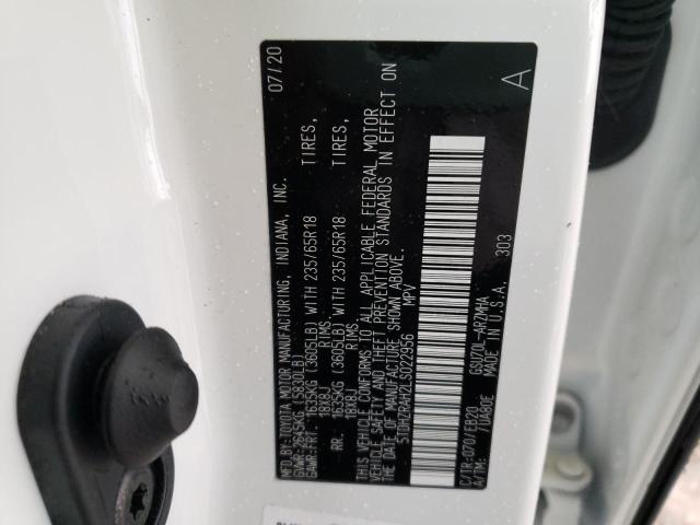 Photo 10 from auction – 2020 TOYOTA HIGHLANDER with VIN 5TDHZRAH2LS022956