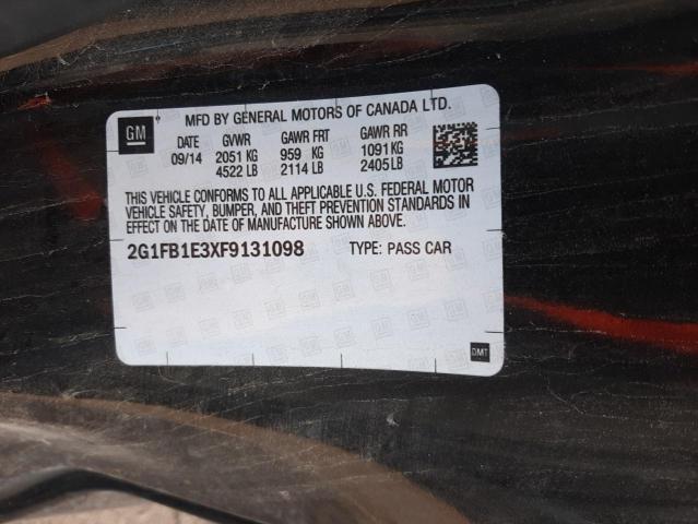 Photo 10 from auction – 2015 CHEVROLET CAMARO LS with VIN 2G1FB1E3XF9131098