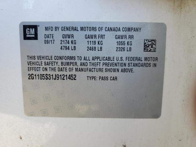 Photo 10 from auction – 2018 CHEVROLET IMPALA LT with VIN 2G1105S31J9121452
