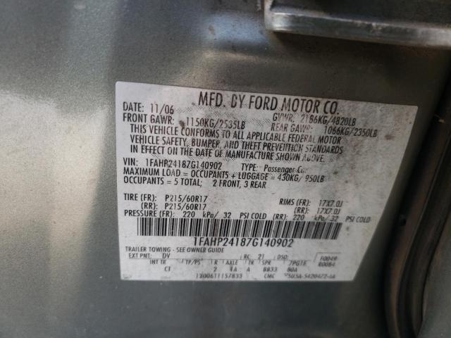 Photo 10 from auction – 2007 FORD FIVE HUNDR with VIN 1FAHP24187G140902