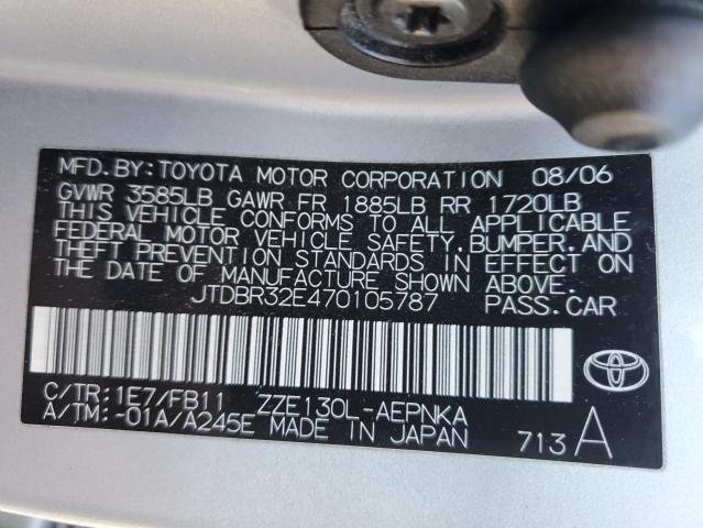 Foto 10 de la subasta – 2007 TOYOTA COROLLA CE con VIN JTDBR32E470105787