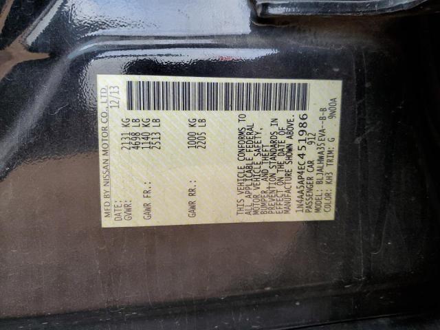 Photo 10 from auction – 2014 NISSAN MAXIMA S with VIN 1N4AA5AP4EC451986