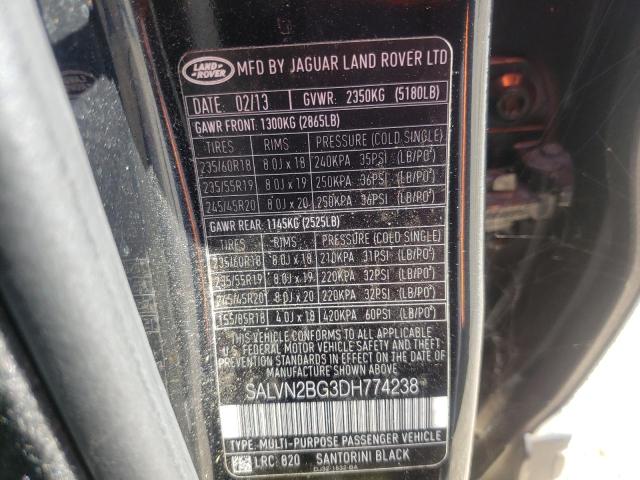 Photo 10 from auction – 2013 LAND ROVER RANGE ROVE with VIN SALVN2BG3DH774238