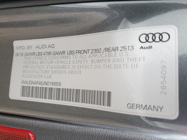 Photo 10 from auction – 2018 AUDI A4 PREMIUM with VIN WAUDNAF48JN016659