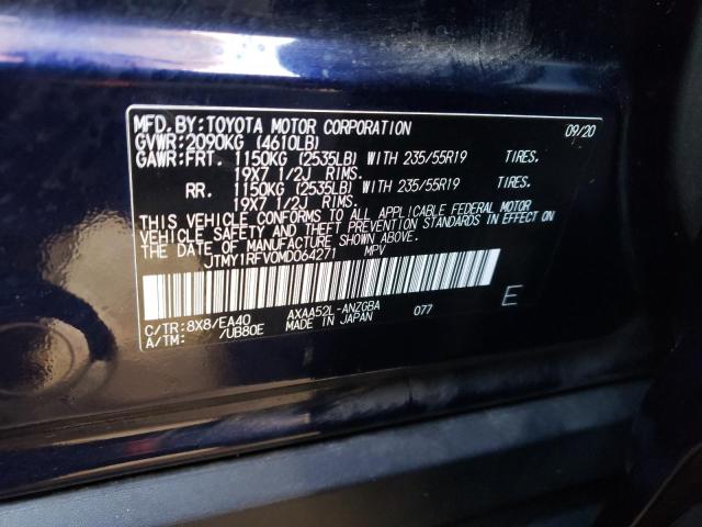 Photo 10 from auction – 2021 TOYOTA RAV4 LIMIT with VIN JTMY1RFV0MD064271