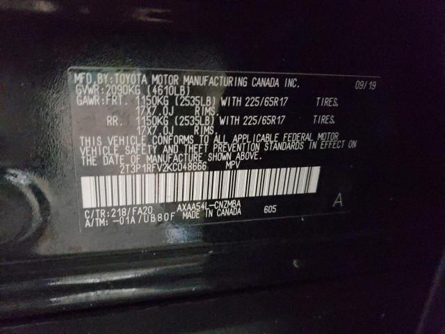 Photo 10 from auction – 2019 TOYOTA RAV4 XLE with VIN 2T3P1RFV2KC048666
