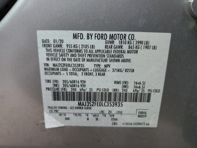 Photo 10 from auction – 2020 FORD ECOSPORT S with VIN MAJ3S2FE0LC353935